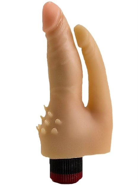 Анально-вагинальный вибромассажёр с шипами для массажа клитора - 17 см. - фото 389835