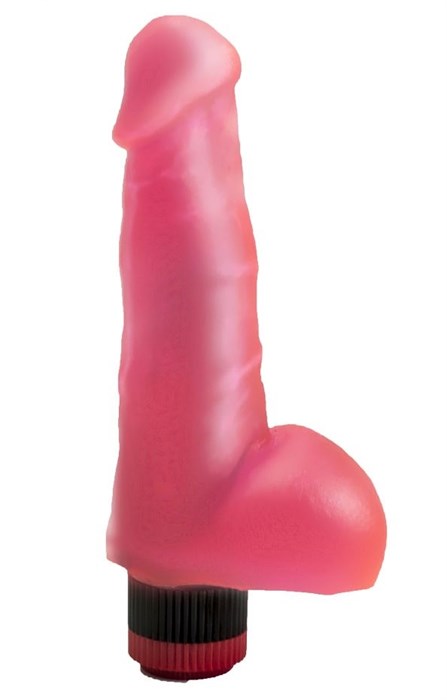 Гелевый виброфаллос розового цвета - 17,8 см. - фото 389880