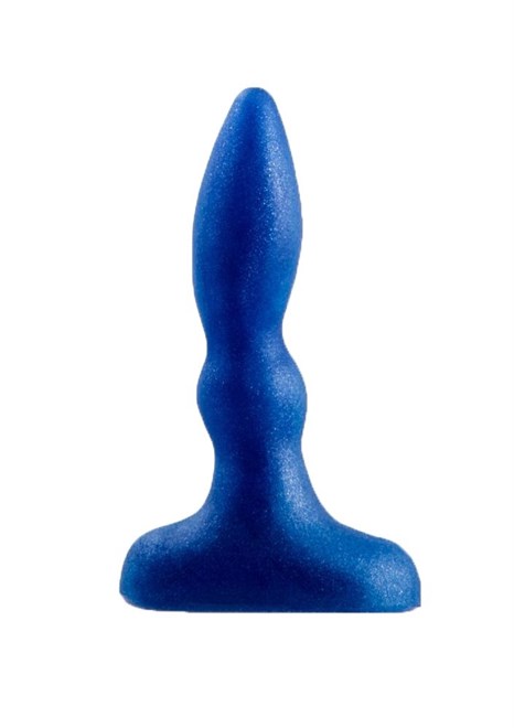 Синий анальный стимулятор Beginners p-spot massager - 11 см. - фото 390975