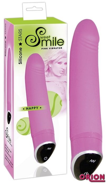 Розовый вибратор Smile Happy - 22 см. - фото 392018