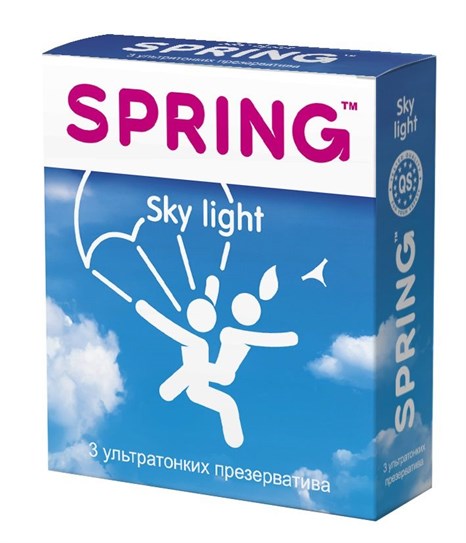 Ультратонкие презервативы SPRING SKY LIGHT - 3 шт. - фото 392105