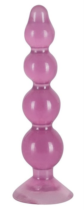 Фиолетовый анальный стимулятор-ёлочка Anal Beads - 13 см. - фото 392193