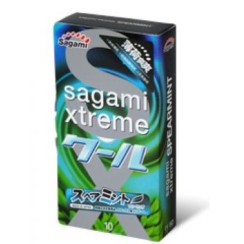 Презервативы Sagami Xtreme Mint с ароматом мяты - 10 шт. - фото 392218