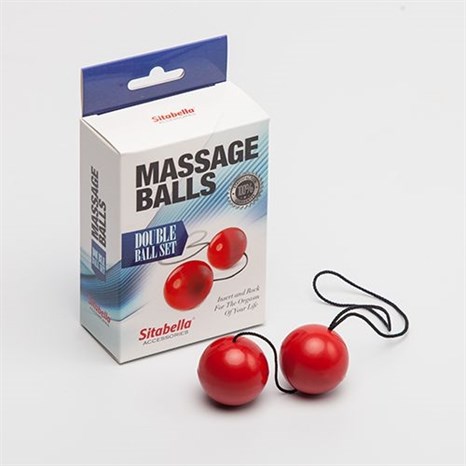 Красные массажные вагинальные шарики - фото 392546