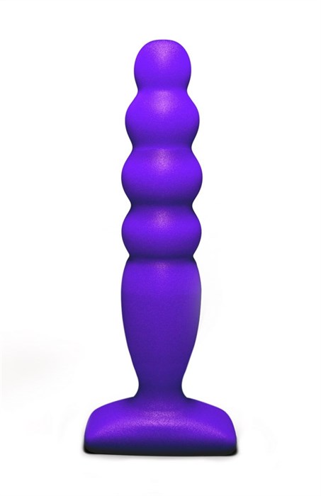 Фиолетовый анальный стимулятор Large Bubble Plug - 14,5 см. - фото 392626