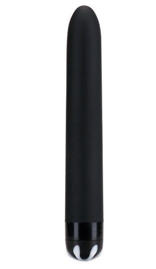 Черный гладкий вибромассажер Aqua Silk - 15,5 см. - фото 393453