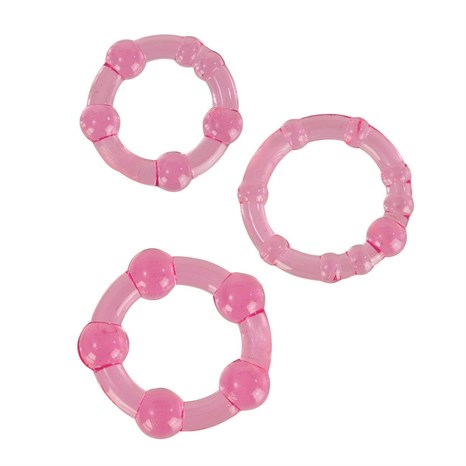 Набор из трех розовых колец разного размера Island Rings - фото 393521