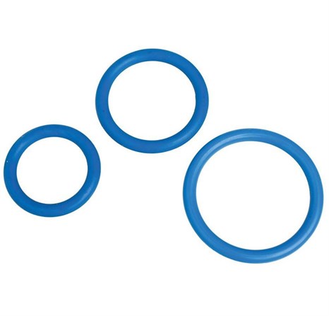 Набор из 3 синих эрекционных колец MENZSTUFF COMPLETE SET OF COCKRINGS - фото 393621