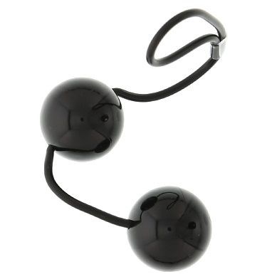 Чёрные вагинальные шарики на мягкой сцепке GOOD VIBES PERFECT BALLS - фото 393623