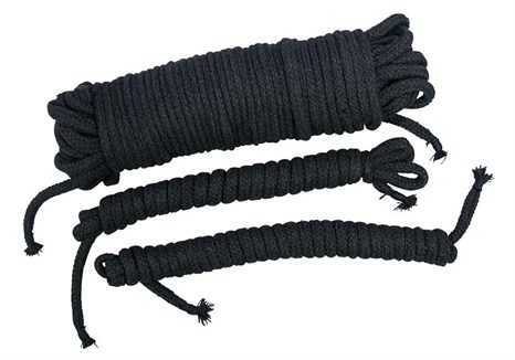 Чёрные хлопковые верёвки для бондажа - фото 393825