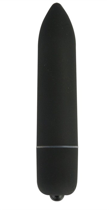 Чёрная удлинённая вибропуля Power Bullet Black - 8,3 см. - фото 394126