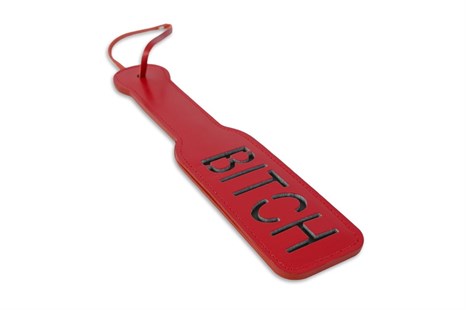 Красная шлёпалка Bitch - 31,5 см. - фото 394676