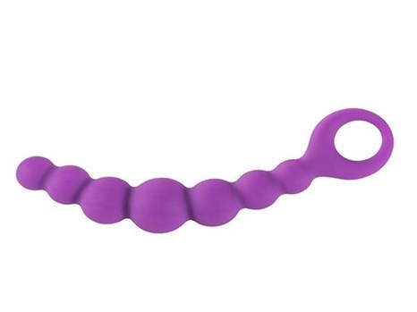 Фиолетовая анальная цепочка Bubble-Chain - 15 см. - фото 395721