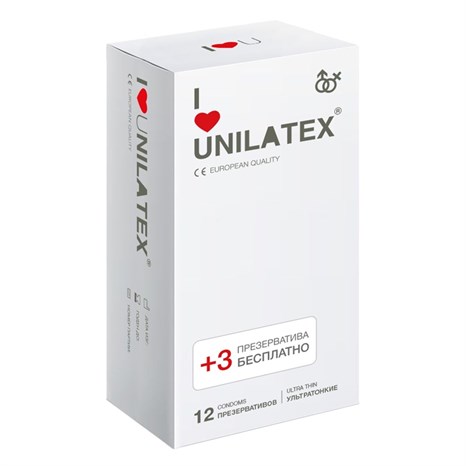 Ультратонкие презервативы Unilatex Ultra Thin 15 шт - фото 395749