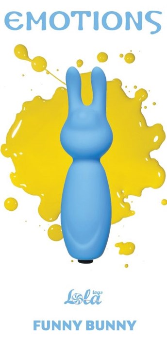 Голубой мини-вибратор Emotions Funny Bunny - фото 396056
