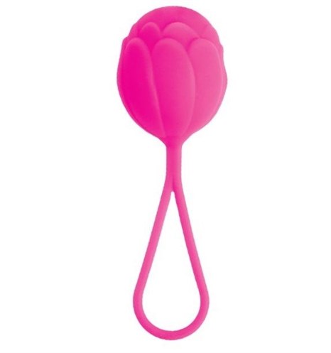 Розовый вагинальный шарик с петелькой для извлечения - фото 396169