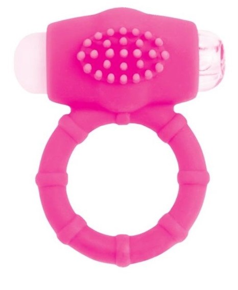 Розовое эрекционное виброкольцо A-toys - фото 396170