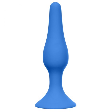 Синяя анальная пробка Slim Anal Plug XL - 15,5 см. - фото 396325