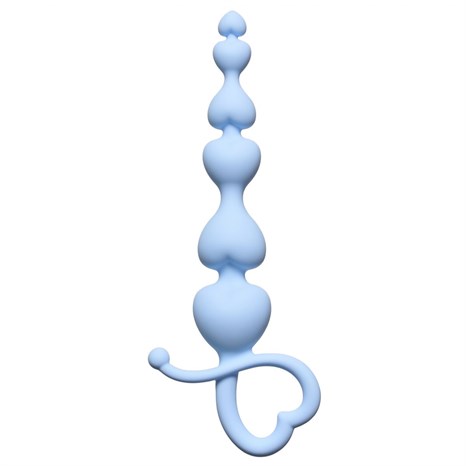 Голубая анальная цепочка Begginers Beads - 18 см. - фото 396333