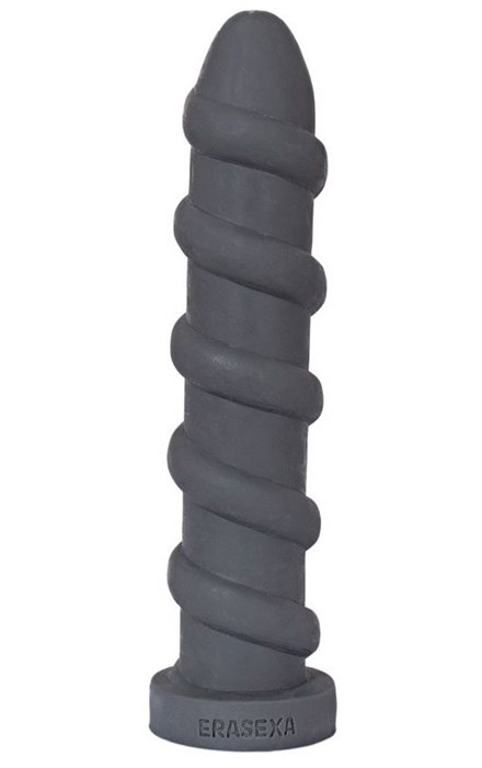 Серый анальный стимулятор со спиралевидным рельефом - 31 см. - фото 397321