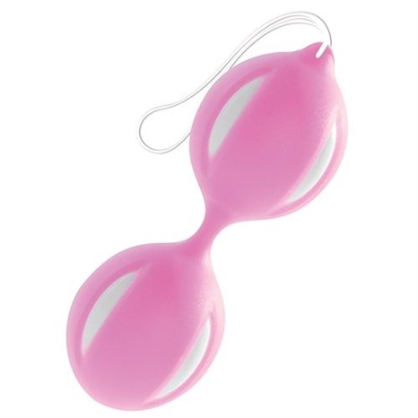 Розово-белые вагинальные шарики - фото 397592