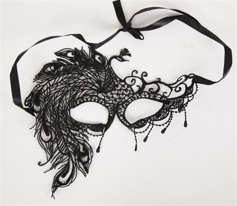 Карнавальная кружевная маска с жар-птицей - фото 397608