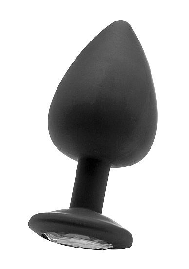 Чёрная анальная пробка Extra Large Diamond Butt Plug - 9,3 см. - фото 397664