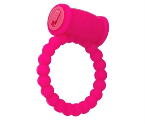 Розовое виброкольцо на пенис A-toys из силикона - фото 398097