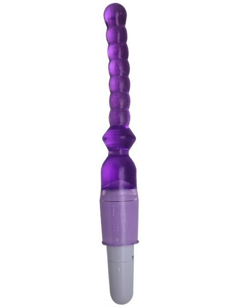 Фиолетовый гелевый анальный вибратор - 25 см. - фото 398396