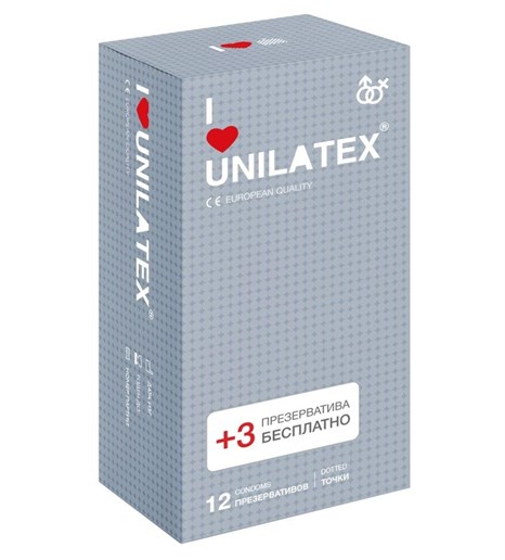 Презервативы с точками Unilatex Dotted 15 шт - фото 398784
