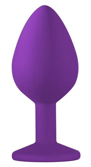 Средняя фиолетовая анальная пробка Emotions Cutie Medium с прозрачным кристаллом - 8,5 см. - фото 399104