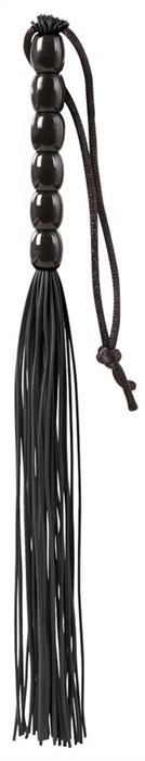 Чёрная мини-плеть из резины Rubber Mini Whip - 22 см. - фото 399543
