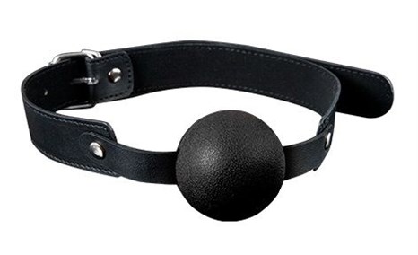 Силиконовый кляп-шар с ремешками из полиуретана Solid Silicone Ball Gag - фото 399551