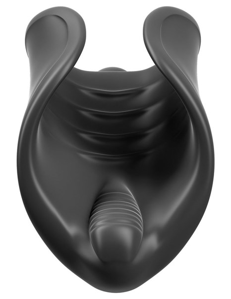 Чёрный мастурбатор Vibrating Silicone Stimulator с вибрацией - фото 399926