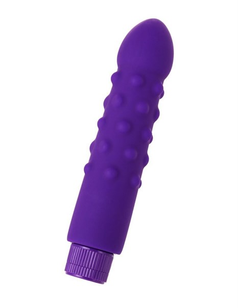 Фиолетовый вибратор с шишечками - 17 см. - фото 400425