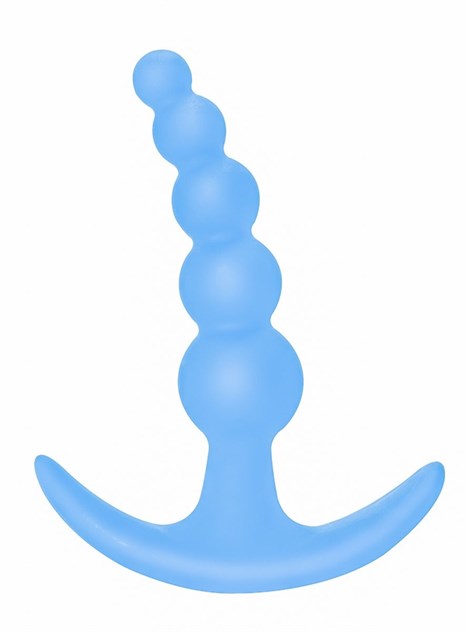 Голубая анальная пробка Bubbles Anal Plug - 11,5 см. - фото 400562