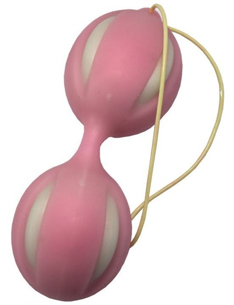Розовые вагинальные шарики для тренировки интимных мышц - фото 400911