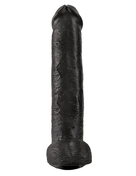 Чёрный фаллоимитатор-гигант 15  Cock with Balls - 40,6 см. - фото 401335