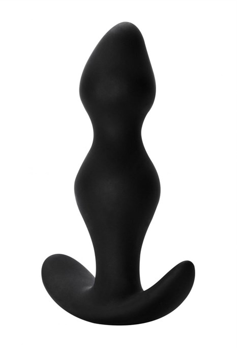 Чёрная фигурная анальная пробка Fantasy - 12,5 см. - фото 401385