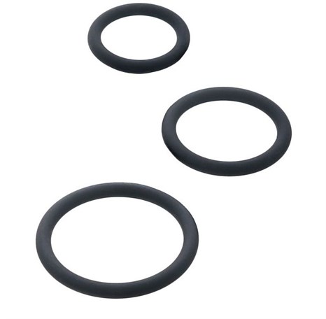 Набор из 3 чёрных эрекционных колец - фото 401451