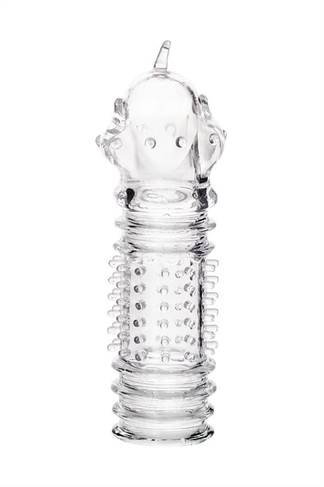 Прозрачная насадка на пенис TOYFA A-Toys с расширенной головкой - 15,3 см. - фото 402064