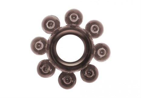 Чёрное эрекционное кольцо Rings Bubbles - фото 402487