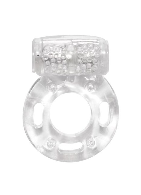 Прозрачное эрекционное кольцо с вибрацией Rings Axle-pin - фото 402687