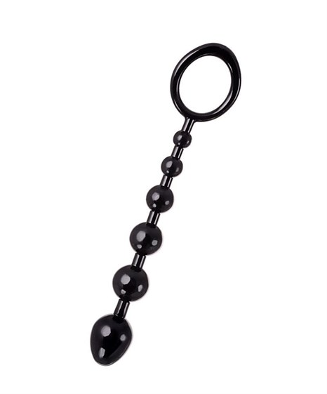 Анальная цепочка черного цвета A-toys - 19,8 см. - фото 403083