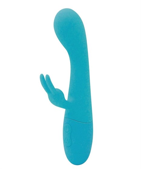 Голубой вибратор Naya с клиторальным отростком - 18,3 см. - фото 405130