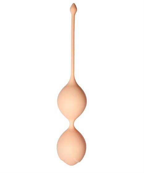 Телесные вагинальные шарики Кегеля со смещенным центом тяжести Delta - фото 405440