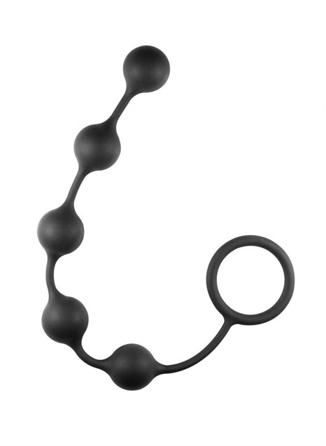 Чёрная анальная цепочка Classic Anal Beads - 31,5 см. - фото 406022