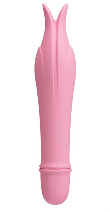 Нежно-розовый миниатюрный вибромассажер Edward с усиками - 14,5 см. - фото 406157
