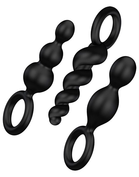 Набор чёрных анальных цепочек Satisfyer Booty Call - фото 406165