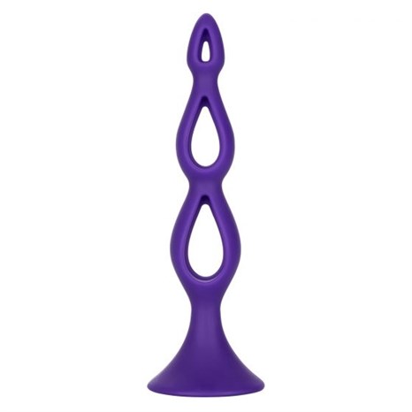 Фиолетовая анальная елочка Silicone Triple Probe - 14,5 см. - фото 406281